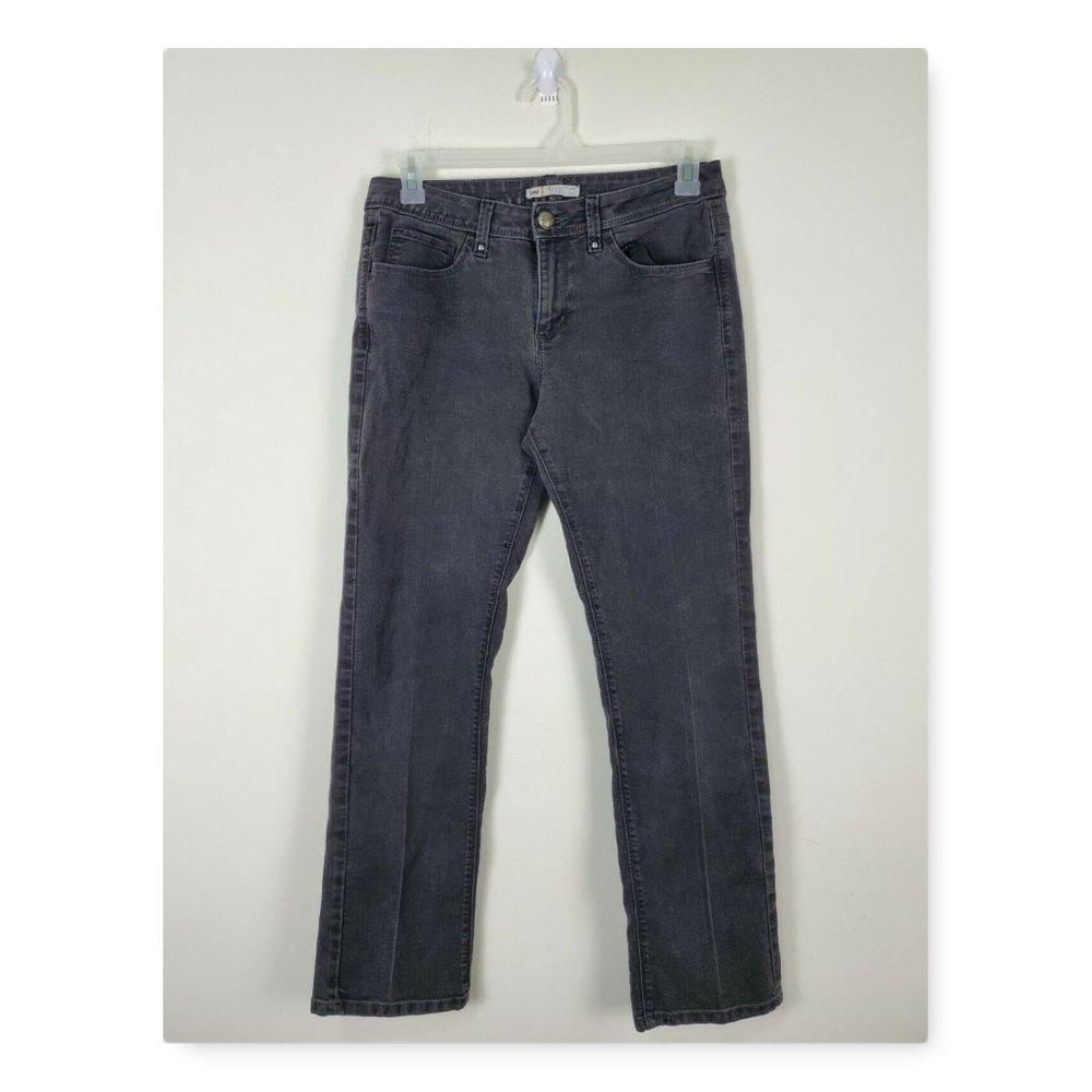 Lee perfect fit jeans pants Sz 10 Short Denim Black Dark Wash Mid Rise A21